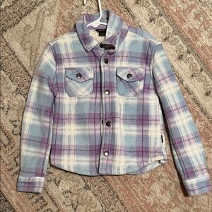Eddie Bauer girls Sherpa plaid jacket